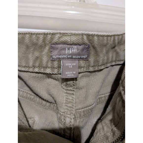 J. Jill Women 14 Khaki Authentic Below Waist Straight Leg Corduroy Jeans Pants - Picture 5 of 7